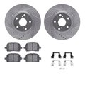 Dynamic Friction Co 7312-76113, Rotors-Drilled, Slotted-SLV w/3000 Series Ceramic Brake Pads incl. Hardware, Zinc Coat 7312-76113